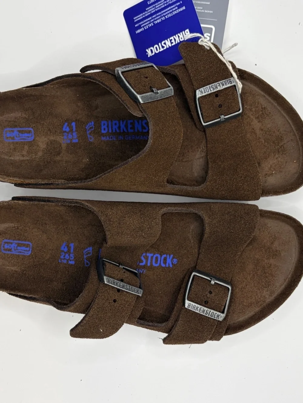 Birkenstock Arizona Carafe Tonal Suede Leather Sandals Size 41